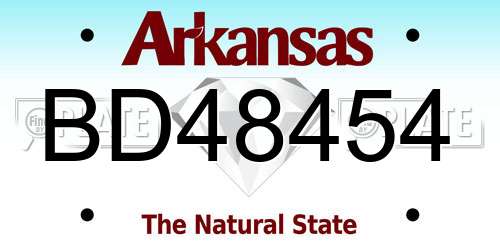 BD48454 Arkansas License Plate