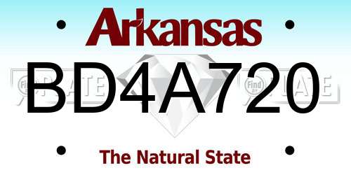 BD4A720 Arkansas License Plate