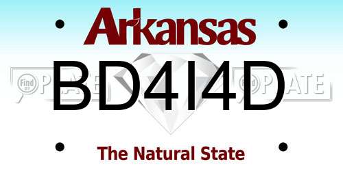 BD4I4D Arkansas License Plate