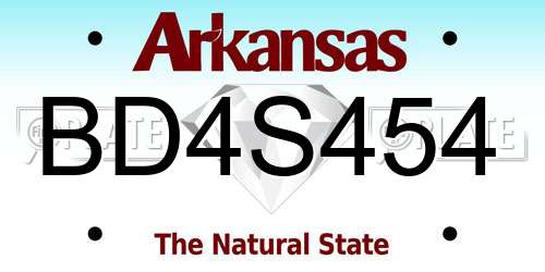 BD4S454 Arkansas License Plate