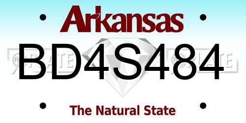 BD4S484 Arkansas License Plate