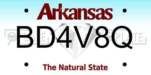 BD4V8Q Arkansas License Plate