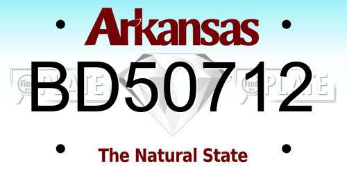 BD50712 Arkansas License Plate