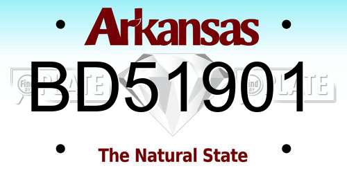 BD51901 Arkansas License Plate