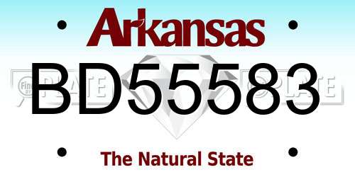 BD55583 Arkansas License Plate