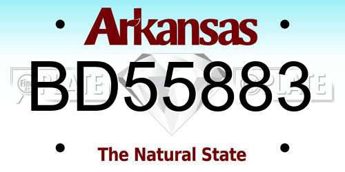 BD55883 Arkansas License Plate