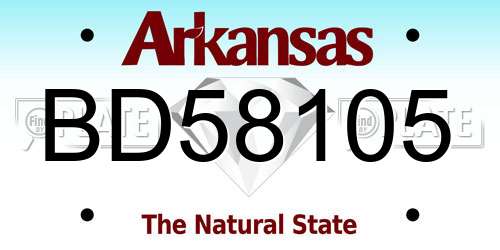 BD58105 Arkansas License Plate
