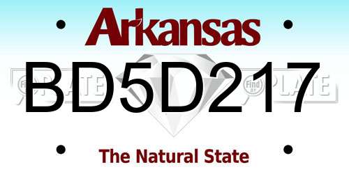 BD5D217 Arkansas License Plate