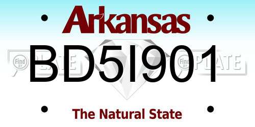 BD5I901 Arkansas License Plate