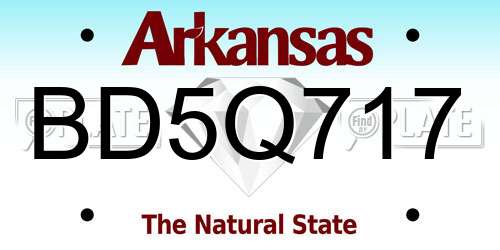 BD5Q717 Arkansas License Plate