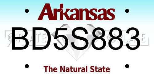BD5S883 Arkansas License Plate