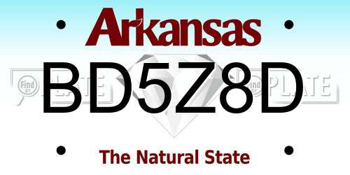 BD5Z8D Arkansas License Plate