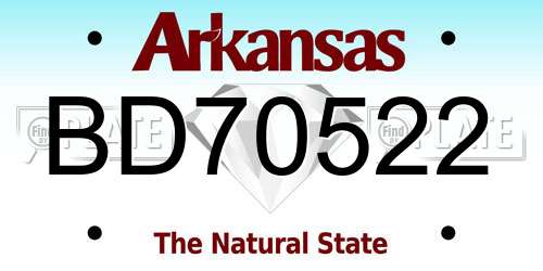 BD70522 Arkansas License Plate