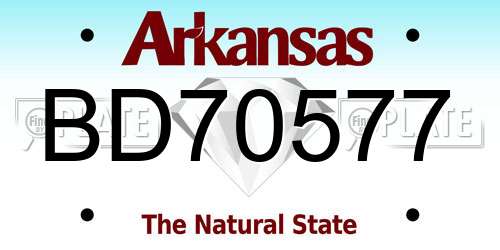 BD70577 Arkansas License Plate