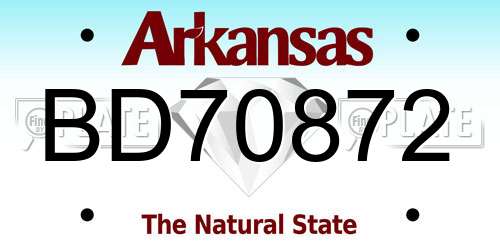 BD70872 Arkansas License Plate