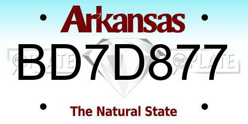 BD7D877 Arkansas License Plate