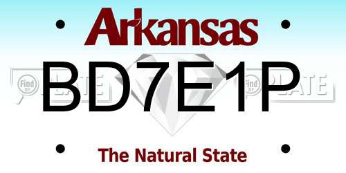 BD7E1P Arkansas License Plate