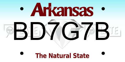 BD7G7B Arkansas License Plate