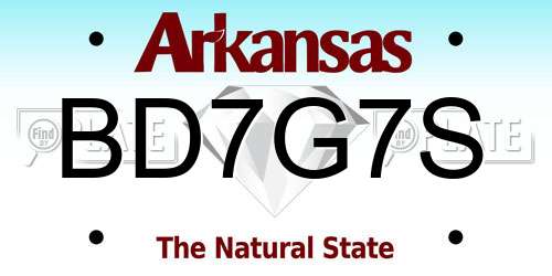 BD7G7S Arkansas License Plate