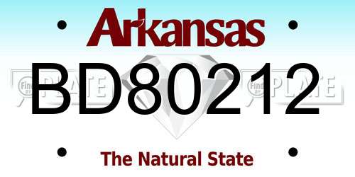 BD80212 Arkansas License Plate