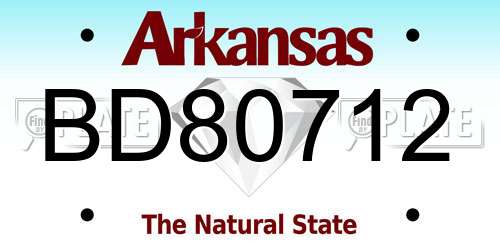 BD80712 Arkansas License Plate