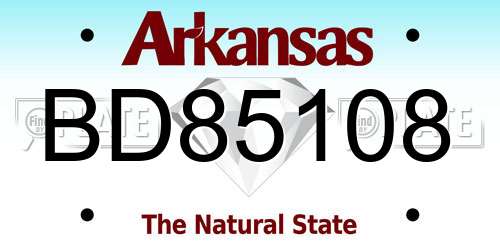 BD85108 Arkansas License Plate