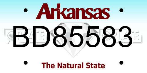 BD85583 Arkansas License Plate