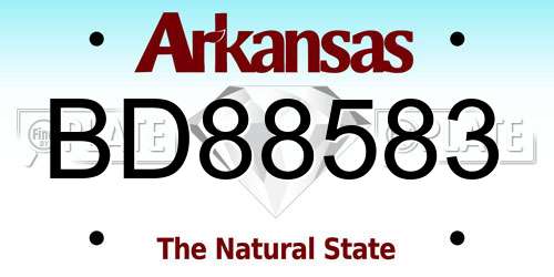 BD88583 Arkansas License Plate