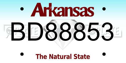 BD88853 Arkansas License Plate