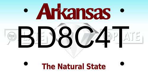 BD8C4T Arkansas License Plate