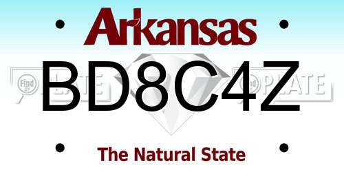 BD8C4Z Arkansas License Plate