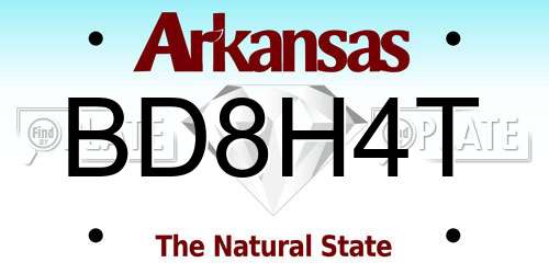 BD8H4T Arkansas License Plate