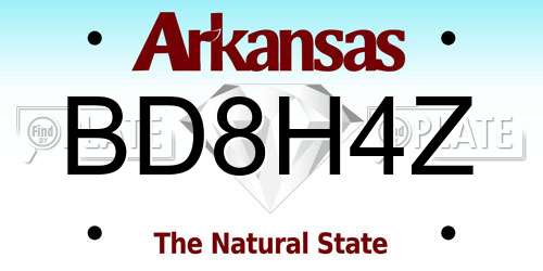 BD8H4Z Arkansas License Plate