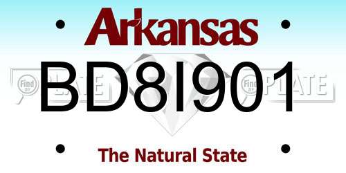 BD8I901 Arkansas License Plate