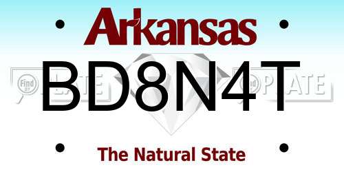 BD8N4T Arkansas License Plate