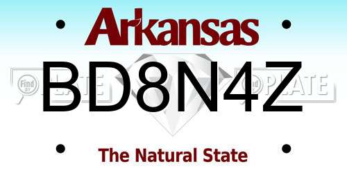 BD8N4Z Arkansas License Plate