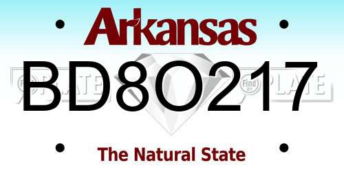 BD8O217 Arkansas License Plate