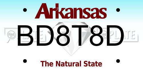 BD8T8D Arkansas License Plate