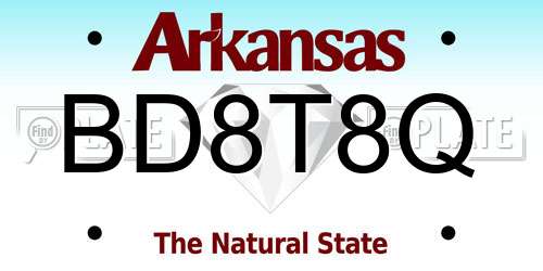 BD8T8Q Arkansas License Plate