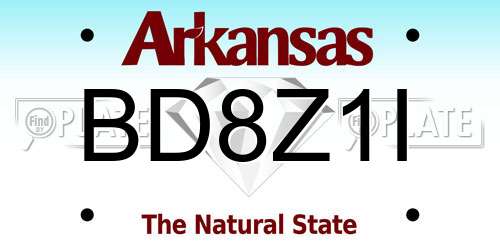 BD8Z1I Arkansas License Plate