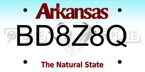 BD8Z8Q Arkansas License Plate