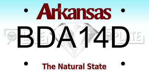 BDA14D Arkansas License Plate