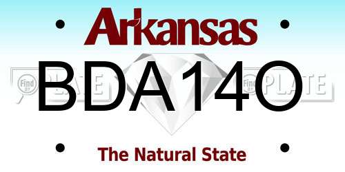 BDA14O Arkansas License Plate