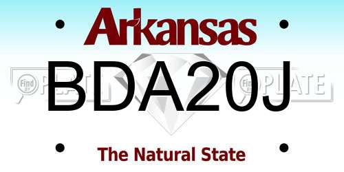 BDA20J Arkansas License Plate