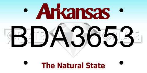 BDA3653 Arkansas License Plate