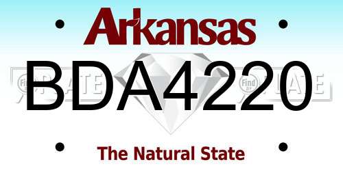 BDA4220 Arkansas License Plate