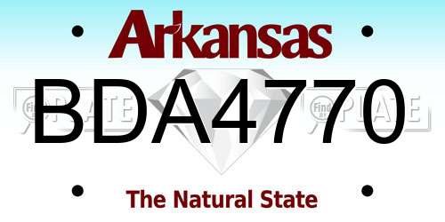 BDA4770 Arkansas License Plate