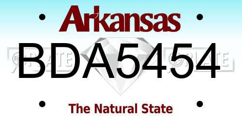 BDA5454 Arkansas License Plate