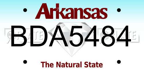 BDA5484 Arkansas License Plate
