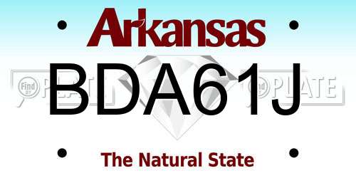 BDA61J Arkansas License Plate